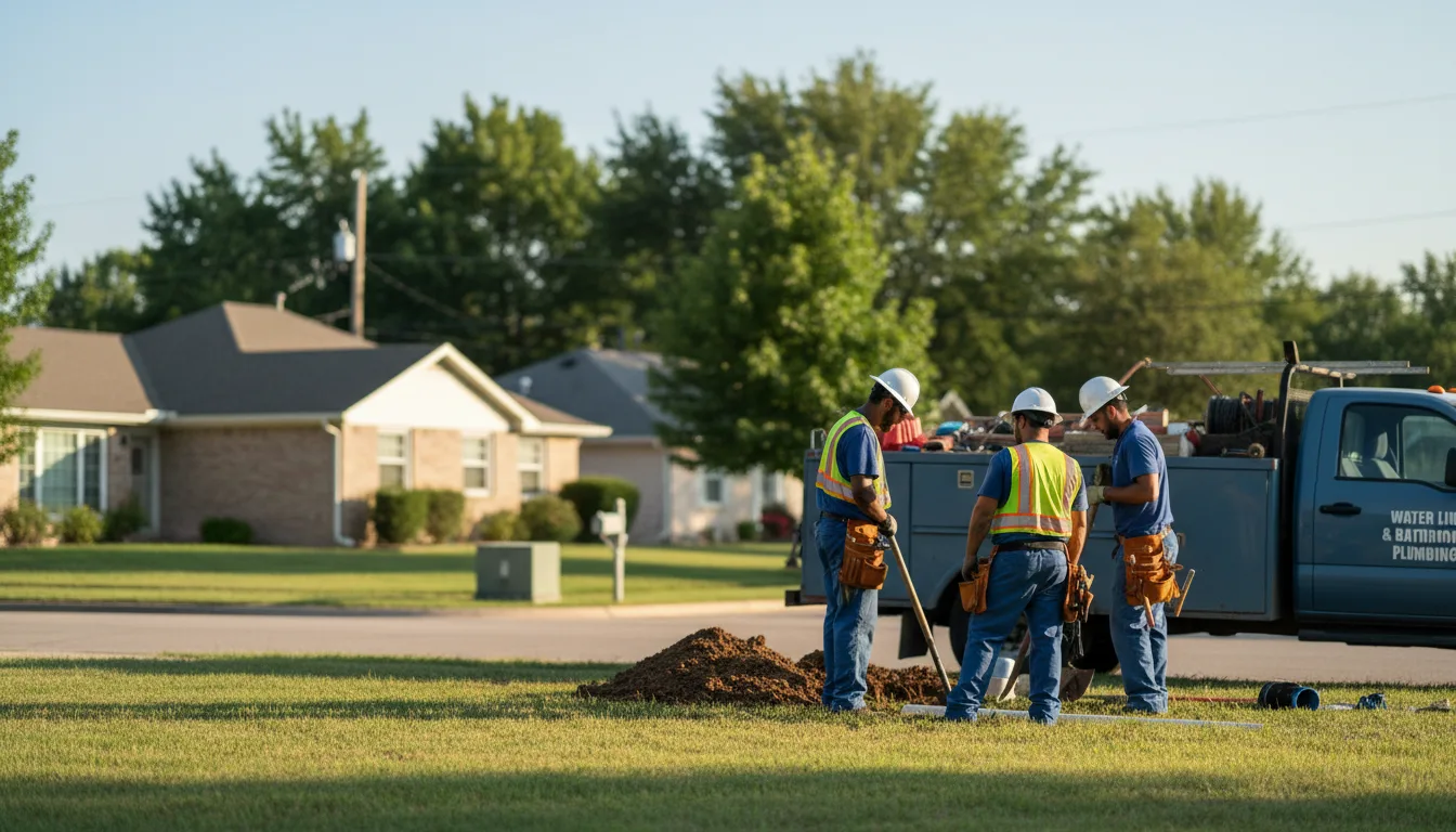 Residential water line and bathroom plumbing service in Hartford, IA